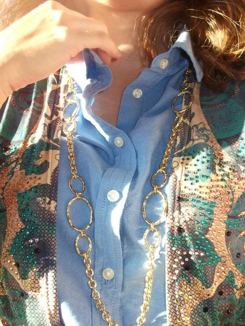 Blogger Natalie Kennedy detail of Allie Ollie Emerald Elegance Perfect Shrug