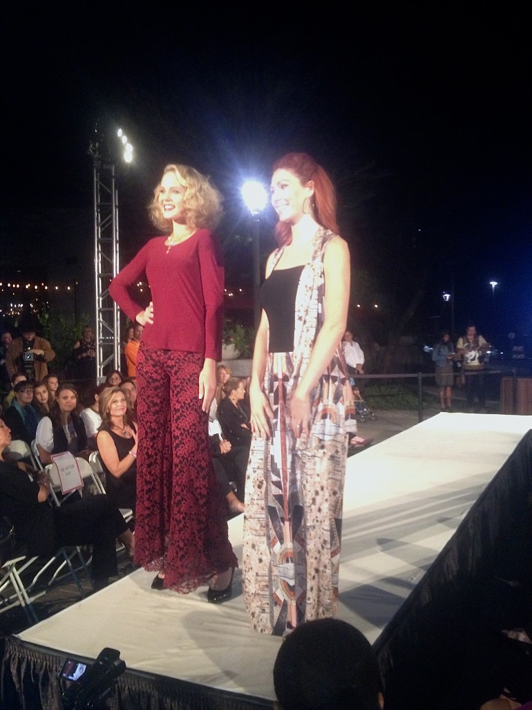 Designer Allie Olson with her final runway look at Tucson Fashion Week