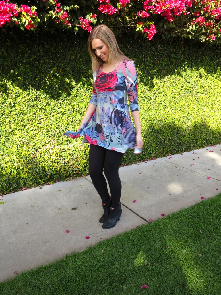 Allie Ollie "With Love" Everything's Coming Up Roses Tunic